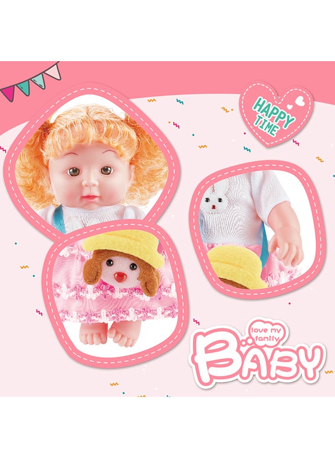 Vinyl Baby Doll With Trolley And Accessories For Kids, For Ages 3 Year And Above 63x42x10.5cm