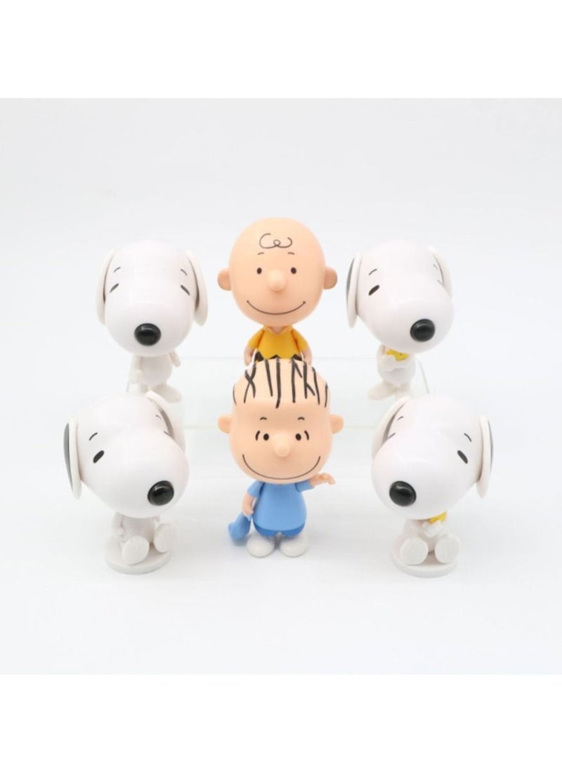 Q version of Snoopy, PVC character model, home office ornaments desktop decoration static statue collection souvenirs children's toys