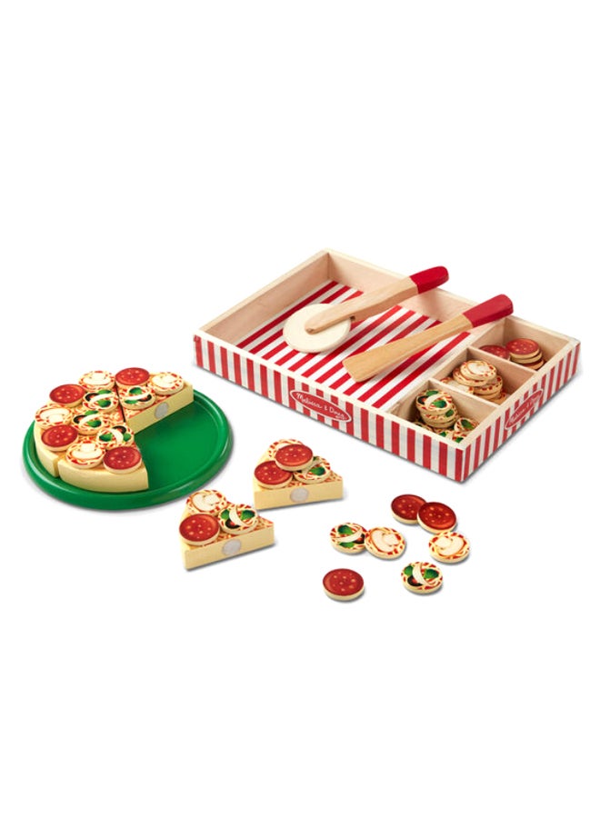 64-Pizza Party Wooden Play Food Set