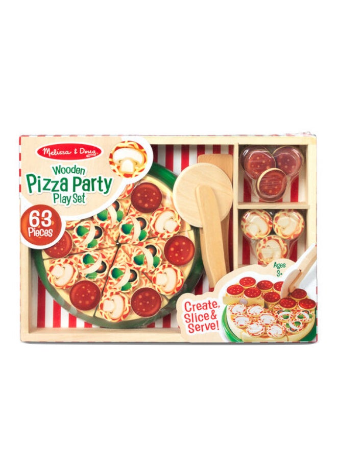 36-Pizza Party Wooden Play Food Set