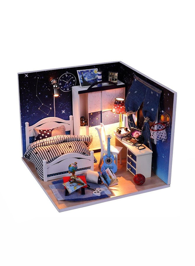 Blue Prince Dollhouse Miniature Diy House Kit Creative Room
