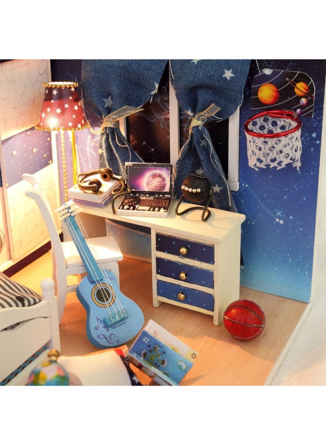 Blue Prince Dollhouse Miniature Diy House Kit Creative Room