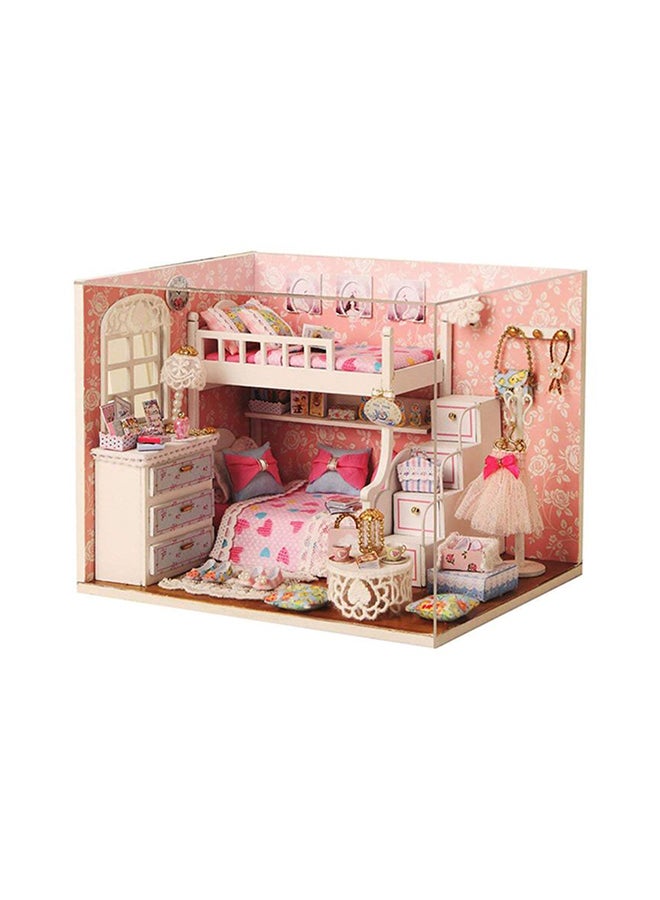 Wooden Diy Little Princess Miniature Doll House With Lights 24.9 x 19.3 x 6.1cm