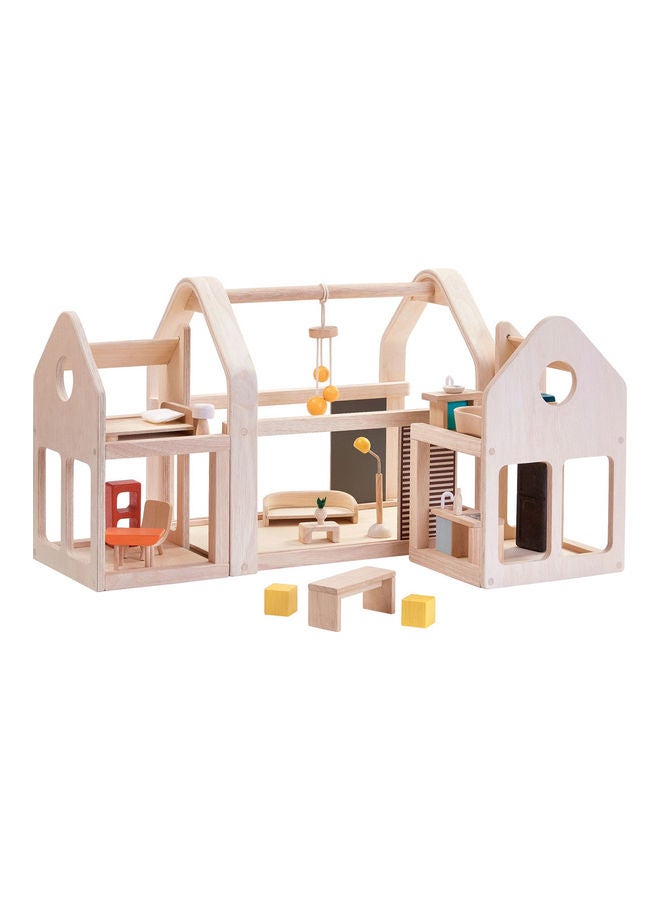 Wooden Slide N Go Dollhouse 36 x 24.5 x 32.4cm