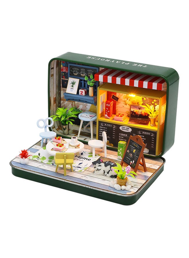Wooden Miniature Dollhouse With Furniture And LED Light