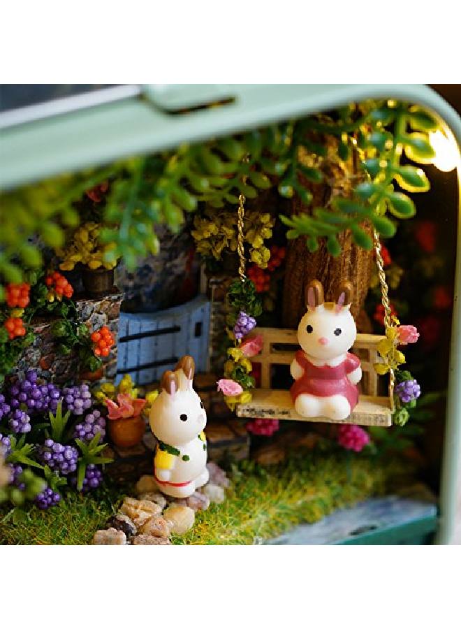 Magqoo 3D Wooden Dollhouse Miniature Diy Doll House Kit With Furniture,Diy Box Theater Kit (Countryside Notes)