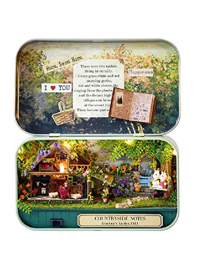 Magqoo 3D Wooden Dollhouse Miniature Diy Doll House Kit With Furniture,Diy Box Theater Kit (Countryside Notes)