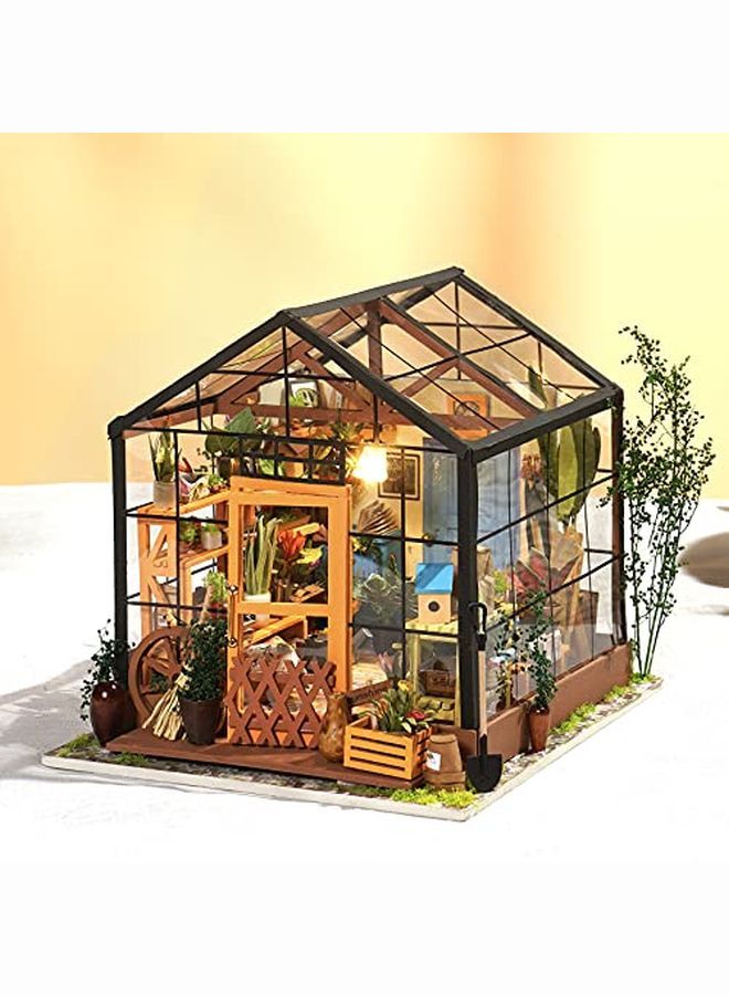 Diy Miniature Dollhouse Kitgreen House With Furniture And Ledwooden Dollhouse Kitbest Birthday And Valentine'S Day Gift For Women And Girls