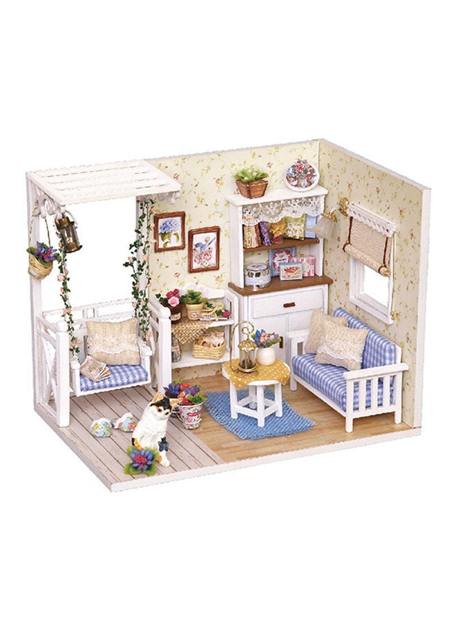 Non-Toxic Creative Imaginative Doll House Miniature Kit With Led Lights And Furniture