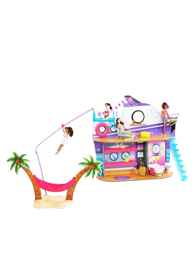 Luxe Life 2-in-1 Wooden Cruise Ship & Island Doll Play Set