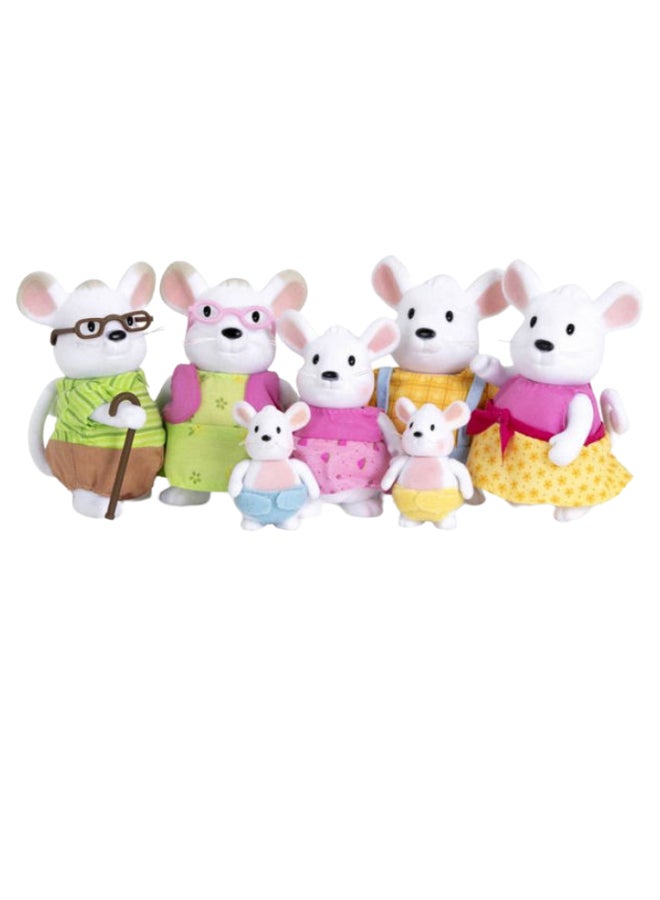 7-Piece Stuffed Mouse Family And Grandparents Set
