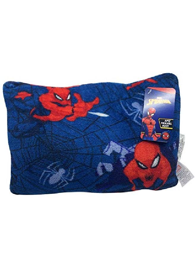 Marvel Spiderman Travel Set - 3 Piece Kids Travel Set Includes Blanket, Pillow, & Plush (Offical Marvel Product)