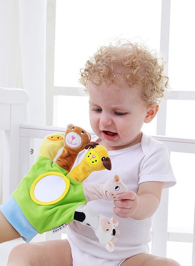 6PCS Cute Animal Finger Hand Plush Puppet Gloves Early Education Toys For Baby