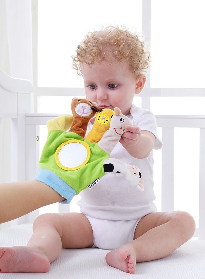 6PCS Cute Animal Finger Hand Plush Puppet Gloves Early Education Toys For Baby