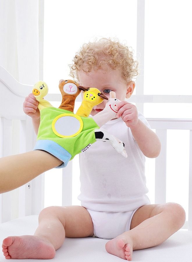 6PCS Cute Animal Finger Hand Plush Puppet Gloves Early Education Toys For Baby