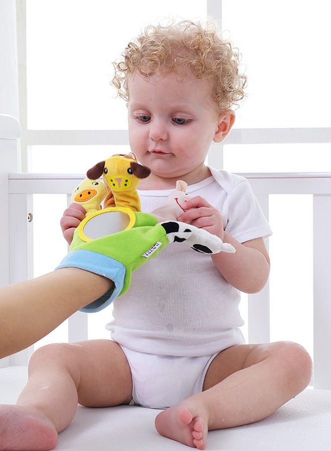 6PCS Cute Animal Finger Hand Plush Puppet Gloves Early Education Toys For Baby