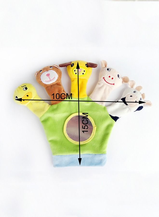 6PCS Cute Animal Finger Hand Plush Puppet Gloves Early Education Toys For Baby
