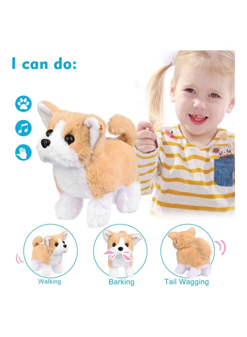 Plush Interactive Toy, Electronic Pet, Plush Golden Retriever Toy Puppy Electronic Interactive Pet Dog, Can Walking, Barking, Tail Wagging, Stretching, Companion Animal for Kids (Pastoral Dog)