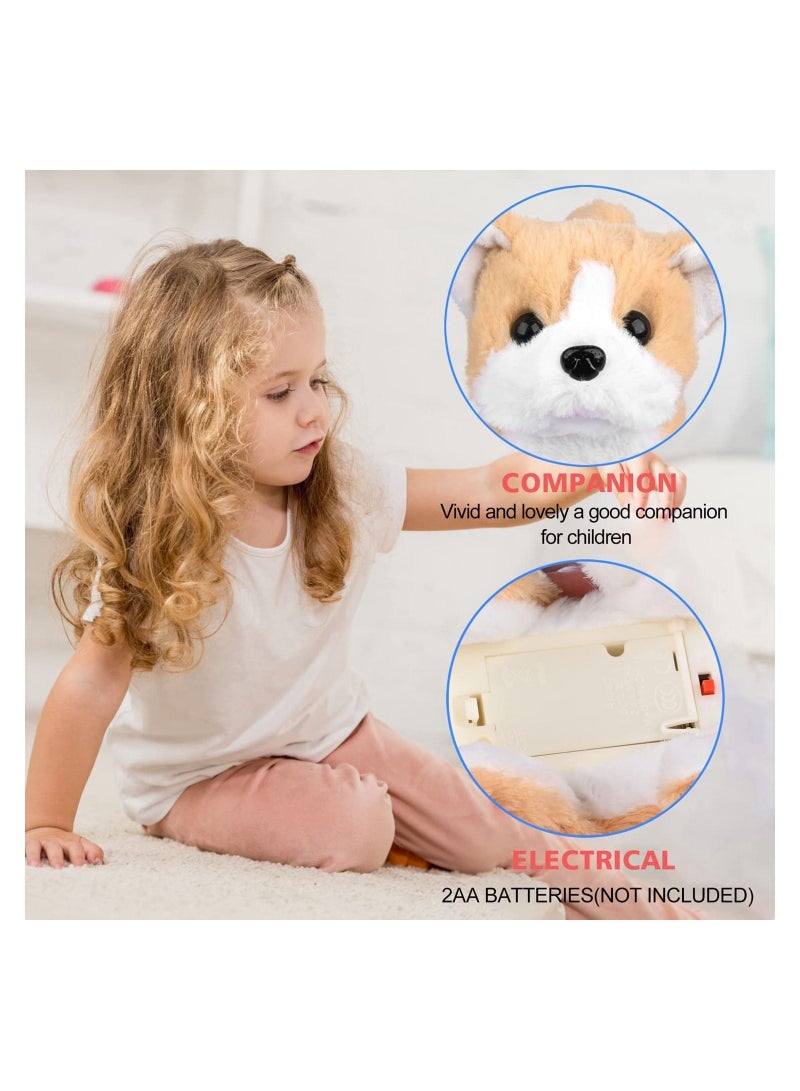 Plush Interactive Toy, Electronic Pet, Plush Golden Retriever Toy Puppy Electronic Interactive Pet Dog, Can Walking, Barking, Tail Wagging, Stretching, Companion Animal for Kids (Pastoral Dog)