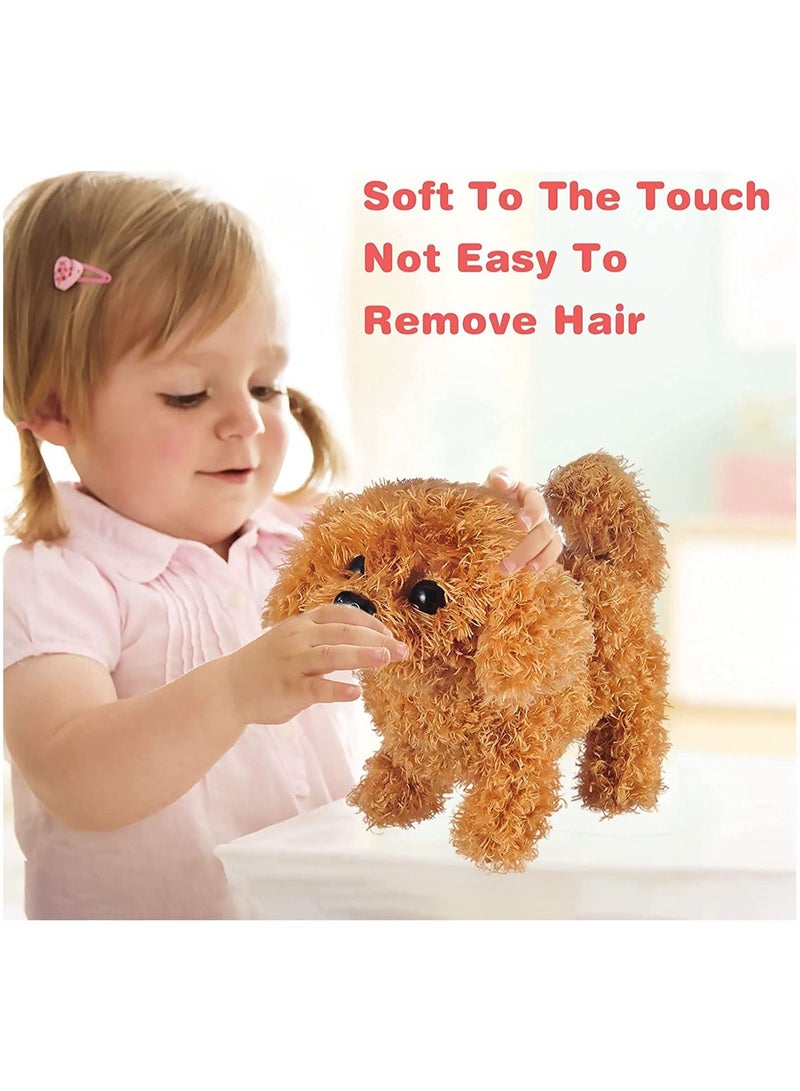 Plush Interactive Toy, Electronic Pet, Plush Golden Retriever Toy Puppy Electronic Interactive Pet Dog, Can Walking, Barking, Tail Wagging, Stretching, Companion Animal for Kids (Teddy Dog)