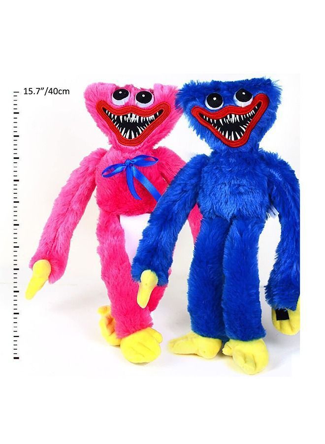 2 Pieces Poppy Playtime Huggy Wuggys Plush Toys Blue and Pink 40cm