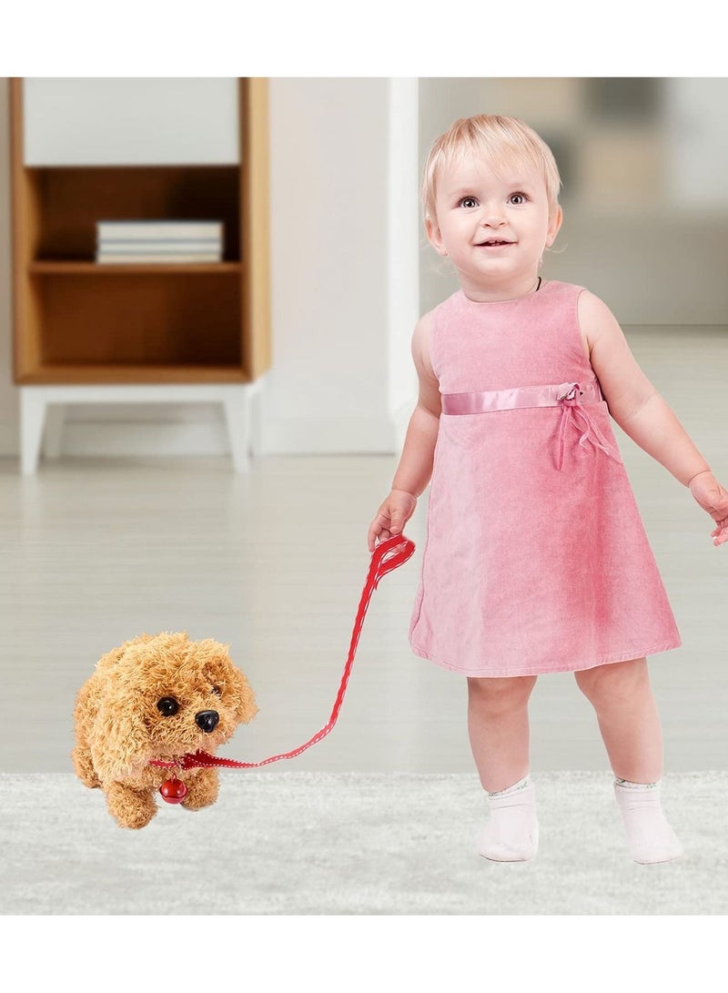 Plush Interactive Toy, Electronic Pet, Golden Retriever Toy Puppy Pet Dog, Can Walking, Barking, Tail Wagging, Stretching, Companion Animal for Kids (Teddy Dog)