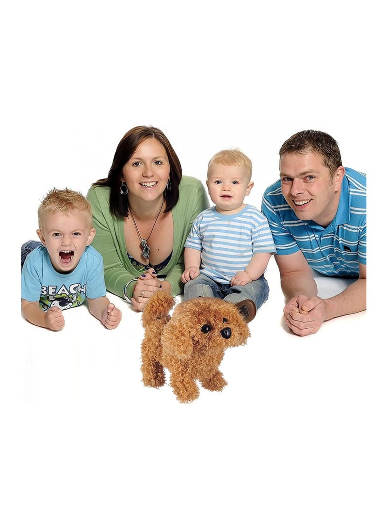 Plush Interactive Toy, Electronic Pet, Golden Retriever Toy Puppy Pet Dog, Can Walking, Barking, Tail Wagging, Stretching, Companion Animal for Kids (Teddy Dog)