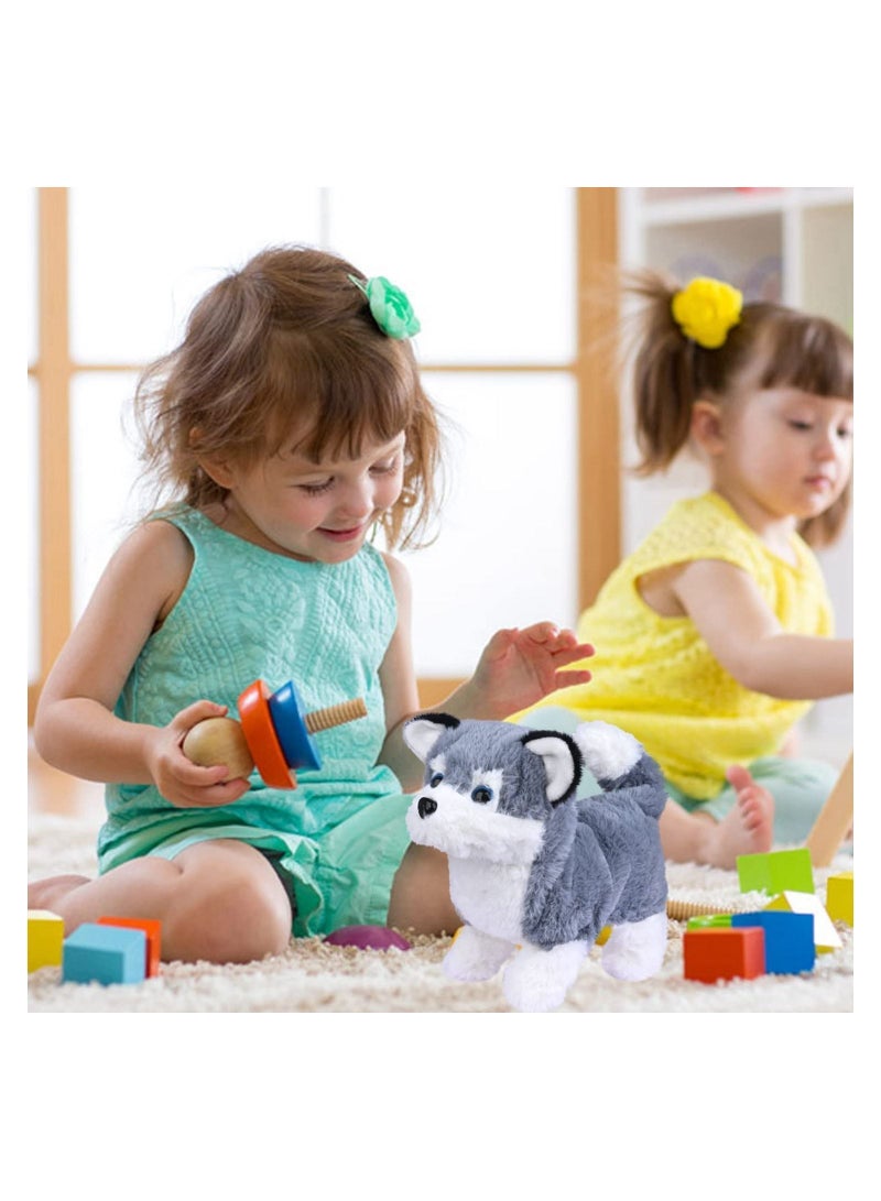 Plush Interactive Toy, Electronic Pet, Golden Retriever Toy Puppy Pet Dog, Can Walking, Barking, Tail Wagging, Stretching, Companion Animal for Kids (Alaska Dog)