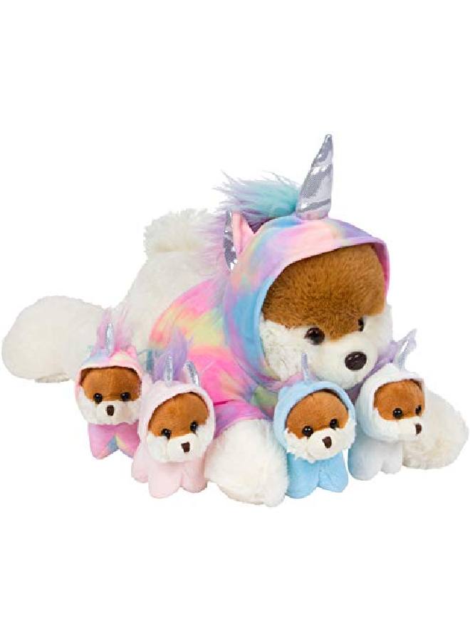 Snugababies Narwhal Unicorn Stuffed Animals For Girls Ages 3 4 5 6 7 8 Years; Stuffed Mommy Unicorn With 4 Baby Unicorns In Her Tummy; Toy Unicorn Pillows For Girls