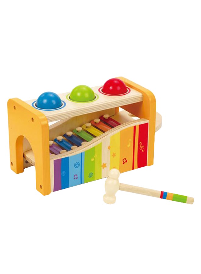 6-Piece Pound And Tap Bench Multi Functional Musical Instrument Toy Set For Kids 30x15x18cm