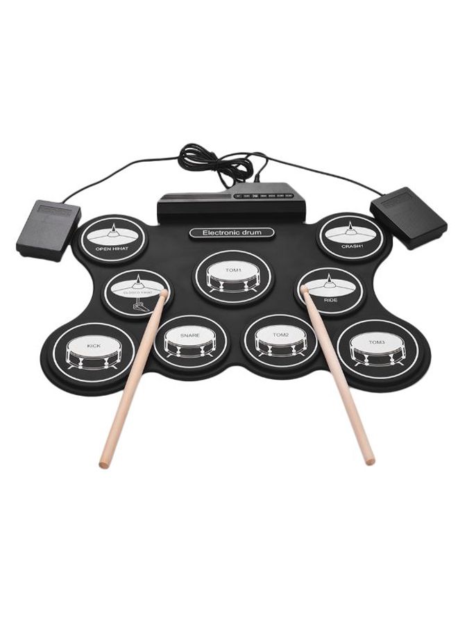 Electronic Roll-Up Drum With Drumsticks And Foot Pedal