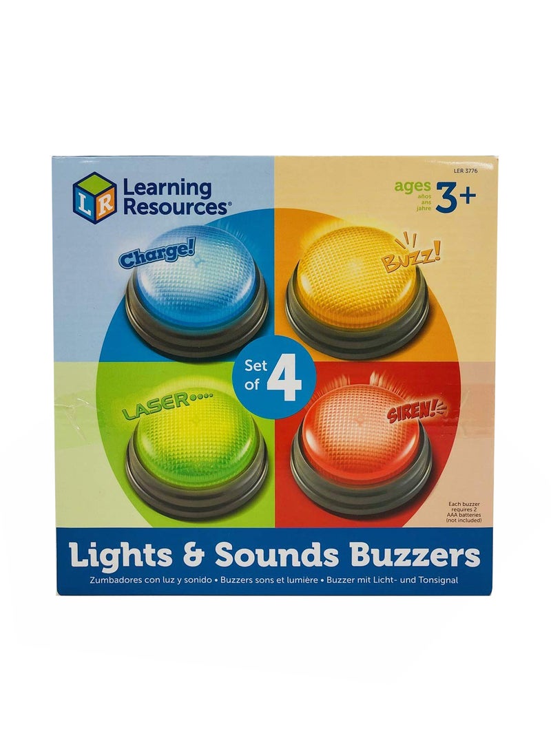 Set Of 4 Lights And Sounds Buzzers Learning Toy