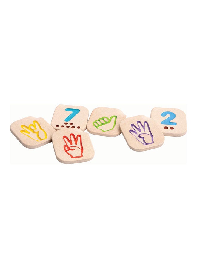 Plantoys Wooden Hand Sign Numbers 1-10 6.5 x 8 x 1cm