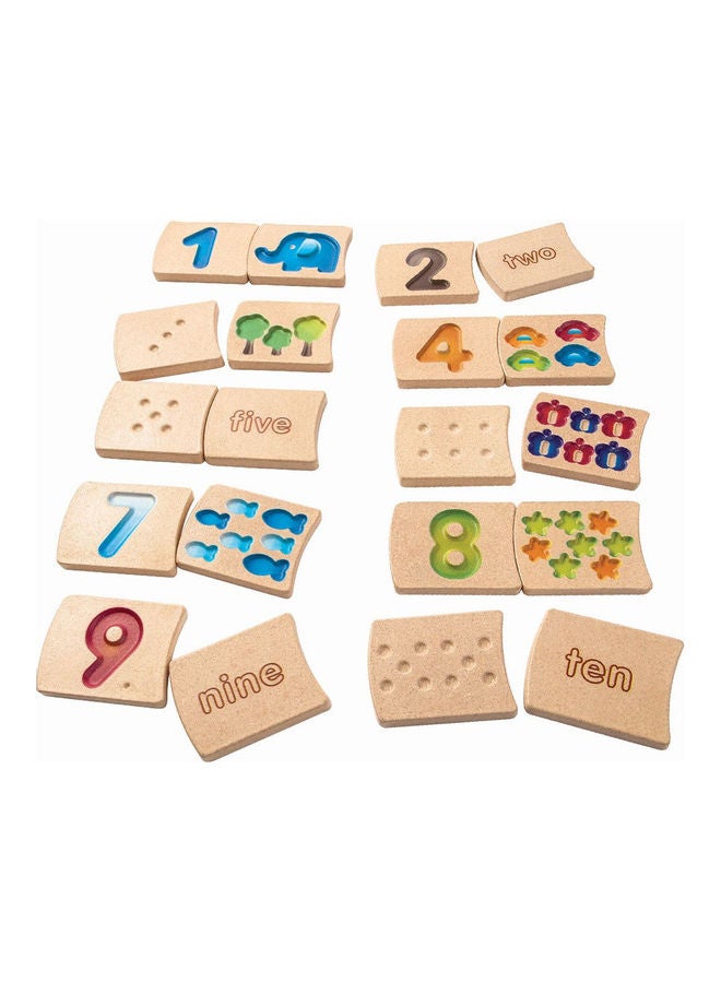 Plantoys Wooden Number 1-10 (Gradient) 5.51 x 0.79 x 7.01cm