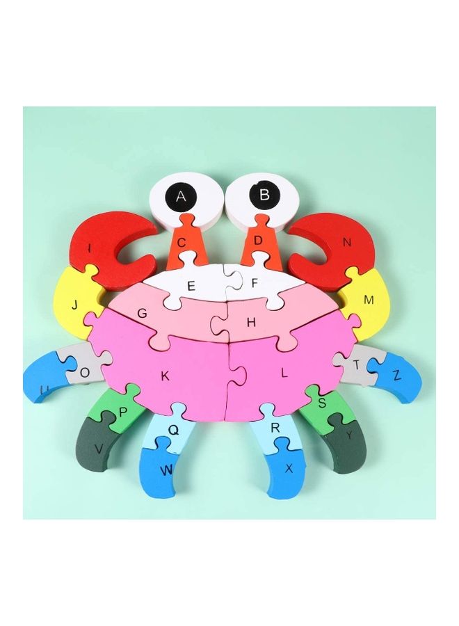 Crab Shaped Creative Wooden 26 Alphabet Puzzle Set