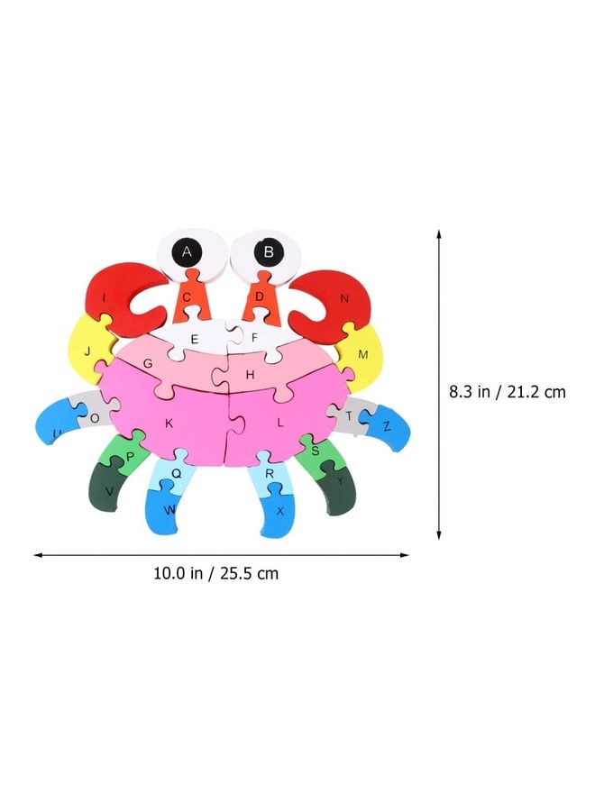 Crab Shaped Creative Wooden 26 Alphabet Puzzle Set
