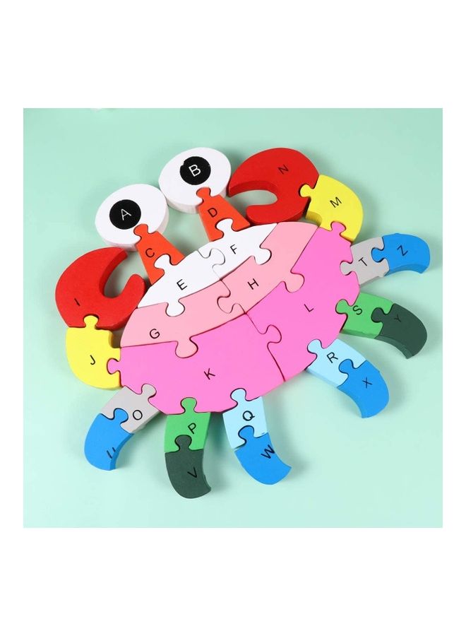 Crab Shaped Creative Wooden 26 Alphabet Puzzle Set