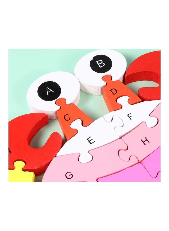 Crab Shaped Creative Wooden 26 Alphabet Puzzle Set