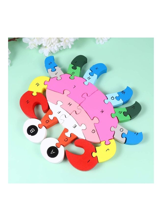 Crab Shaped Creative Wooden 26 Alphabet Puzzle Set
