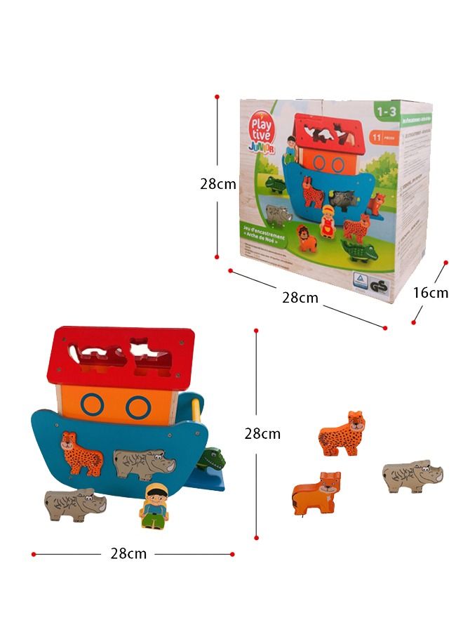 Indoor Play Educational Wooden Colorful Animals Set Pet Toy For Kids