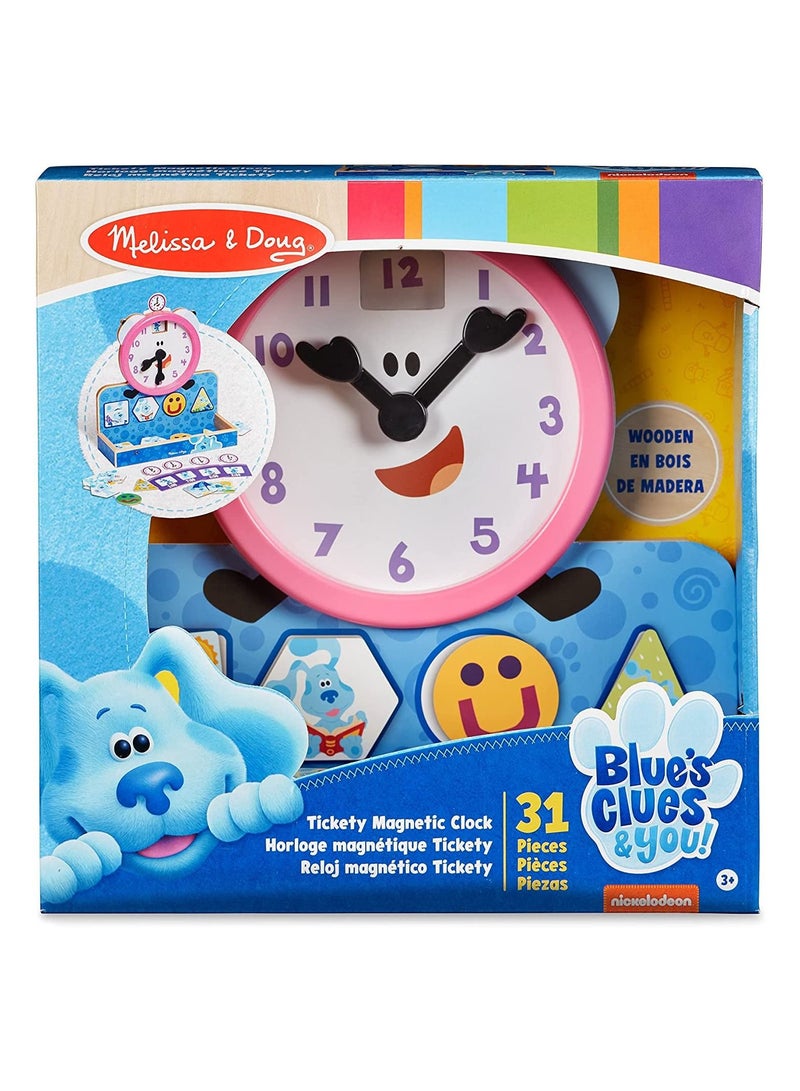 Melissa & Doug Blue's Clues & You! - Magnetic wooden clock (31 pieces)