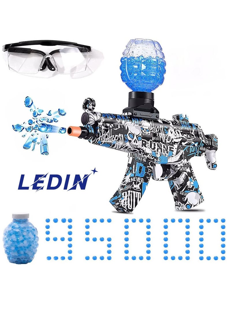 Electric Gun Splatter Ball Gel Blaster with 95000 Water Beads and Goggles Gel Ball Blaster Automatic is Eco Friendly Outdoor Activities Team Game for Kids