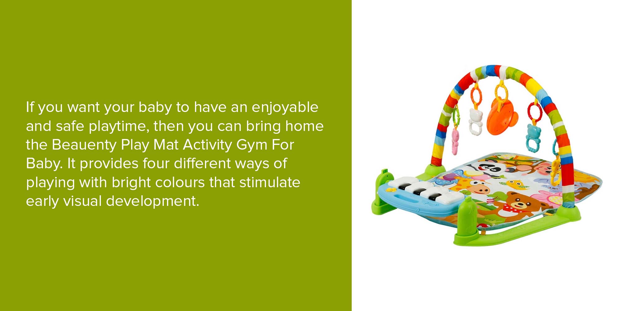 Play Mat Activity Gym for Baby- Kick and Toy With Piano 75x45x63cm