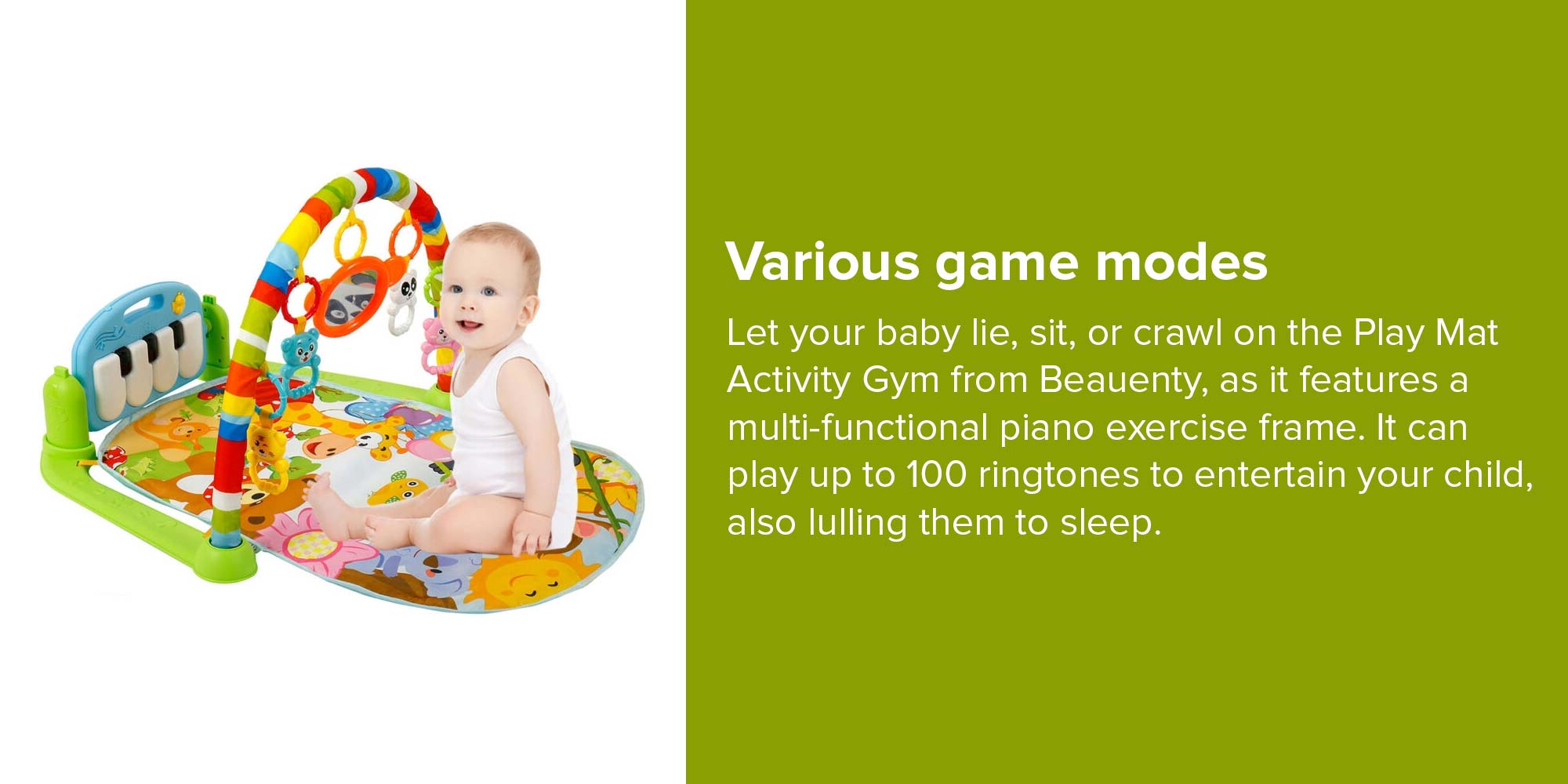 Play Mat Activity Gym for Baby- Kick and Toy With Piano 75x45x63cm