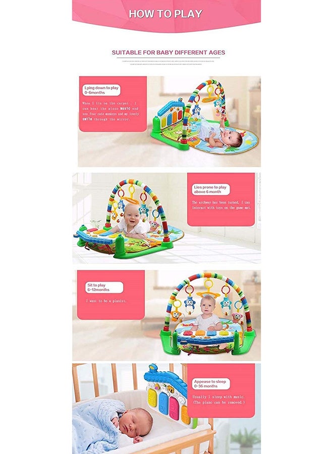 Piano Keyboard Infant Fitness Playmat With Music And Light Suitable For Baby Girl 49.5x42x8cm