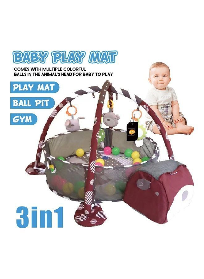 3 In 1 Kids Plays Mat Gym Activity Hanging Toys Balls Infant Floor Crawling 95x70x50cm