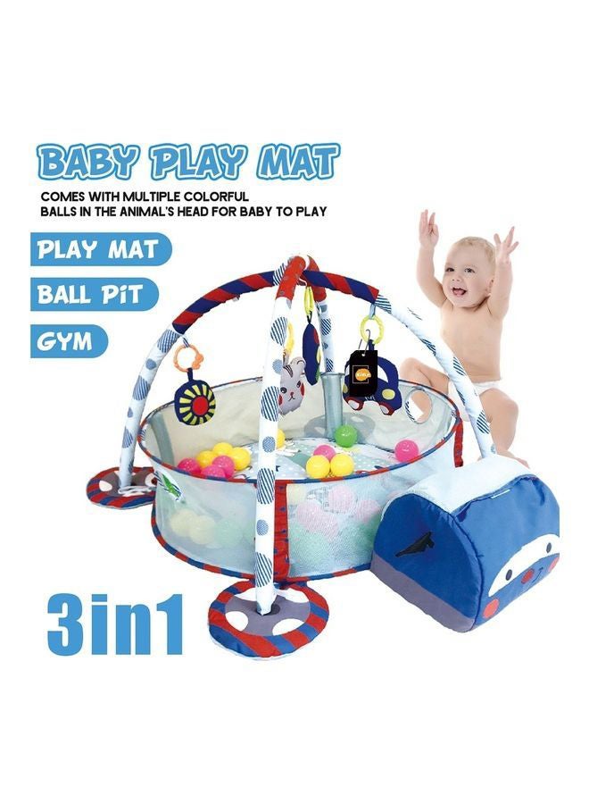 3 In 1 Baby Plays Mat Gym Activity Hanging Toys Balls Infant Floor Crawling 95x70x50cm