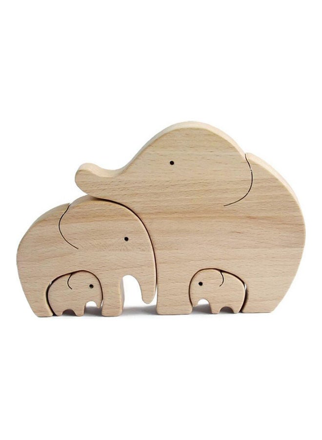 4-Piece Wooden Elephant Set-Wood