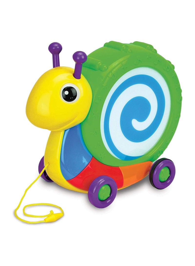 Pull Along Snail Drum Instrument Toy
