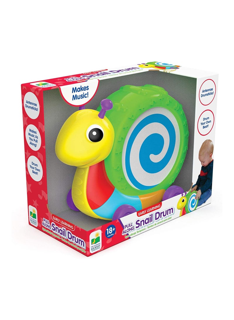 Pull Along Snail Drum Instrument Toy